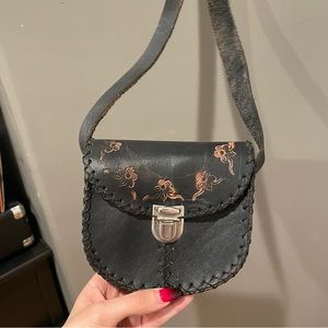 Leather Floral Crossbody Bag